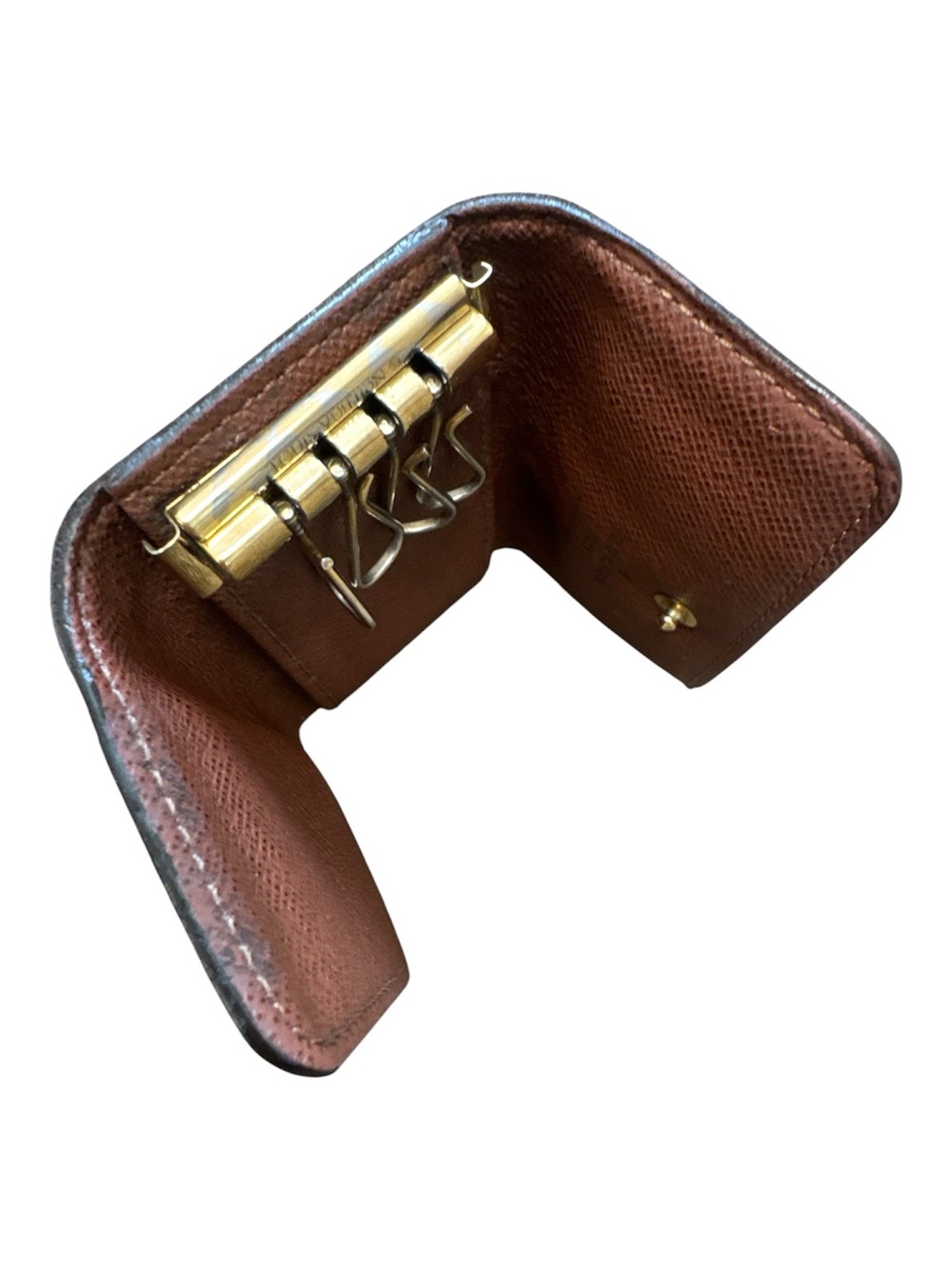 Louis Vuitton Key Holder wallet case Monogram Pouch with Dust Bag 4x2” Authentic - Picture 6 of 15